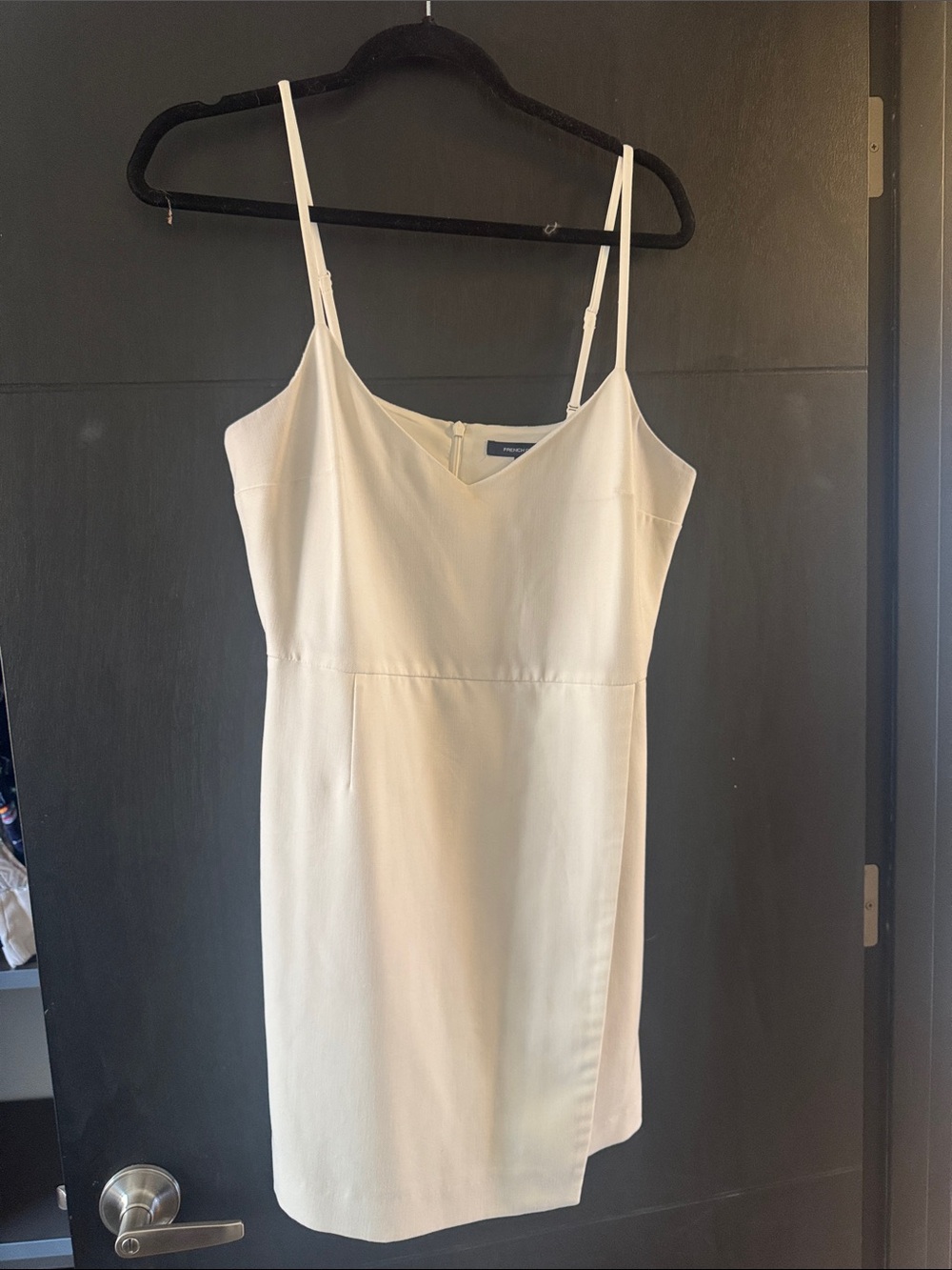 French Connection Cream Spaghetti-Strap Mini Dress